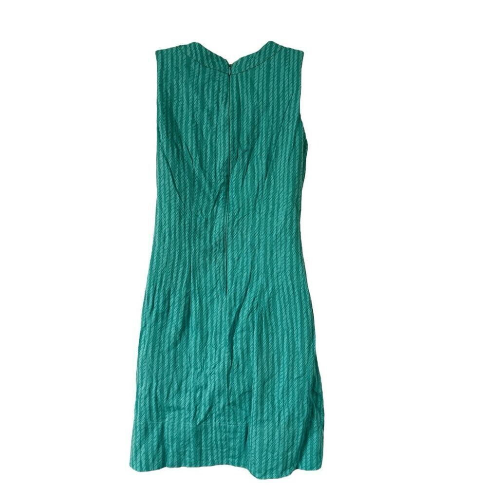 Hatley Textured Striped Teal Green Sleeveless Dress - Size 4 - Picture 4 of 7